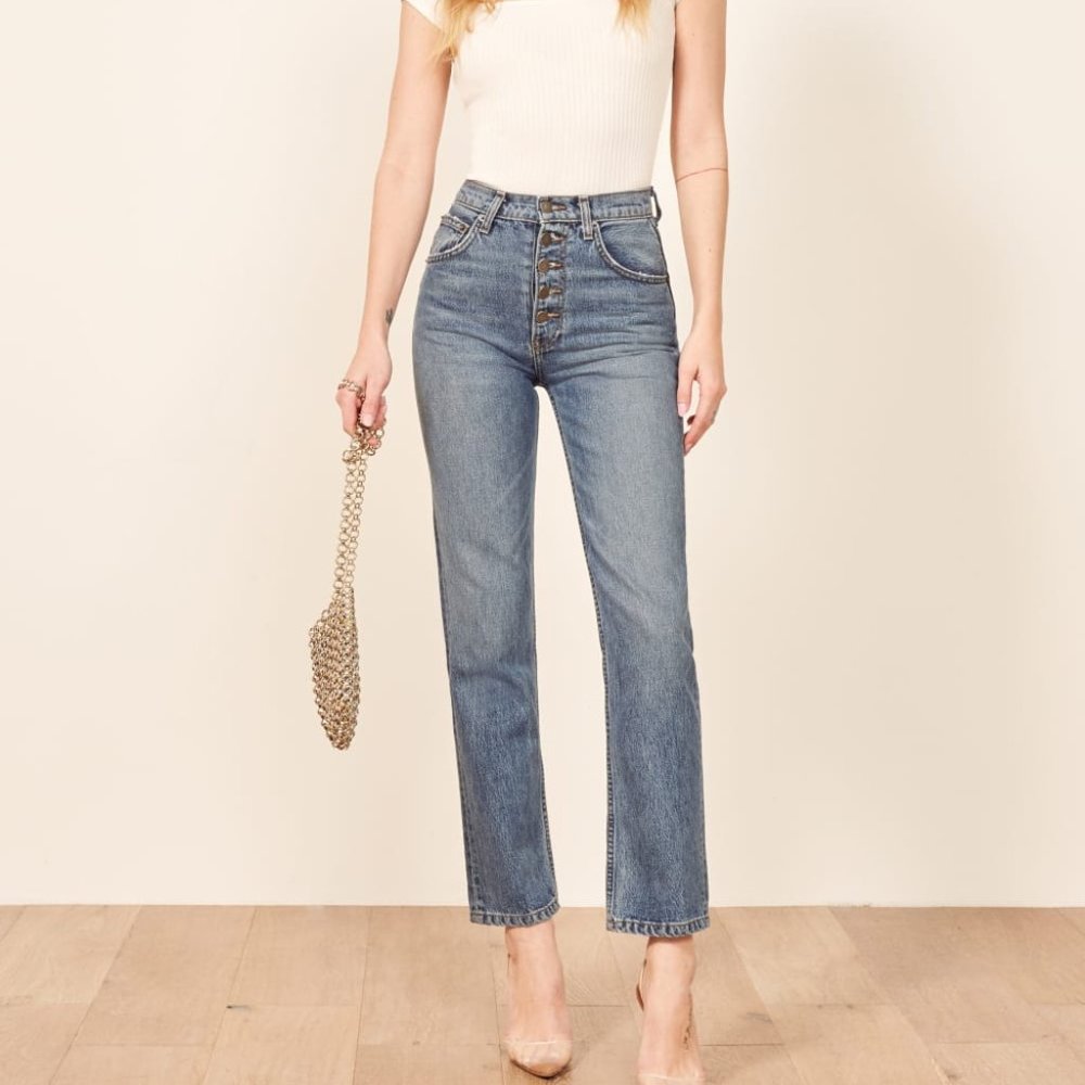 Reformation Cynthia High RIse Stright Sz 27